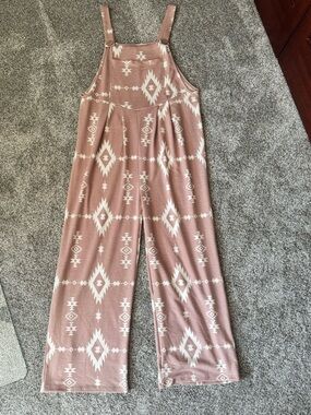 Chris & Carol Dusty Rose Printed Overalls